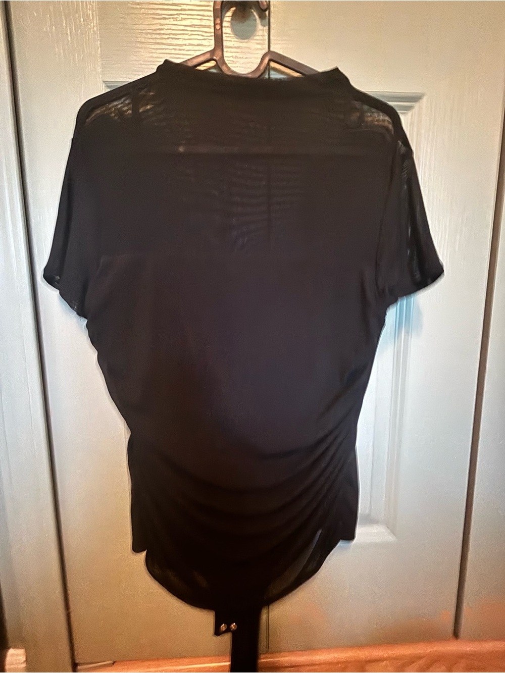 Women’s Sheer Black Short-Sleeve Bodysuit